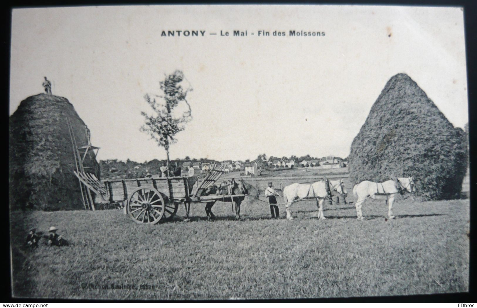 CPA ANTONY (92)  LE MAI - FIN DES MOISSONS  - Attelage De Chevaux - Scène Paysanne - Antony