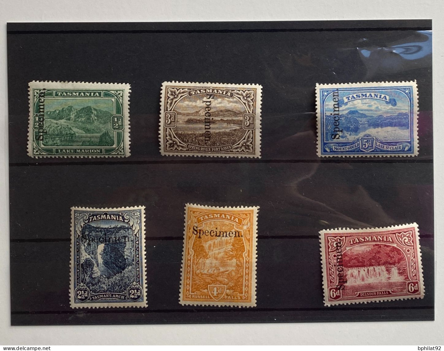 !!! AUSTRALIE, TASMANIE 1900, LOT DE SIX VALEURS﹡, SURCHARGE SPECIMEN - Neufs