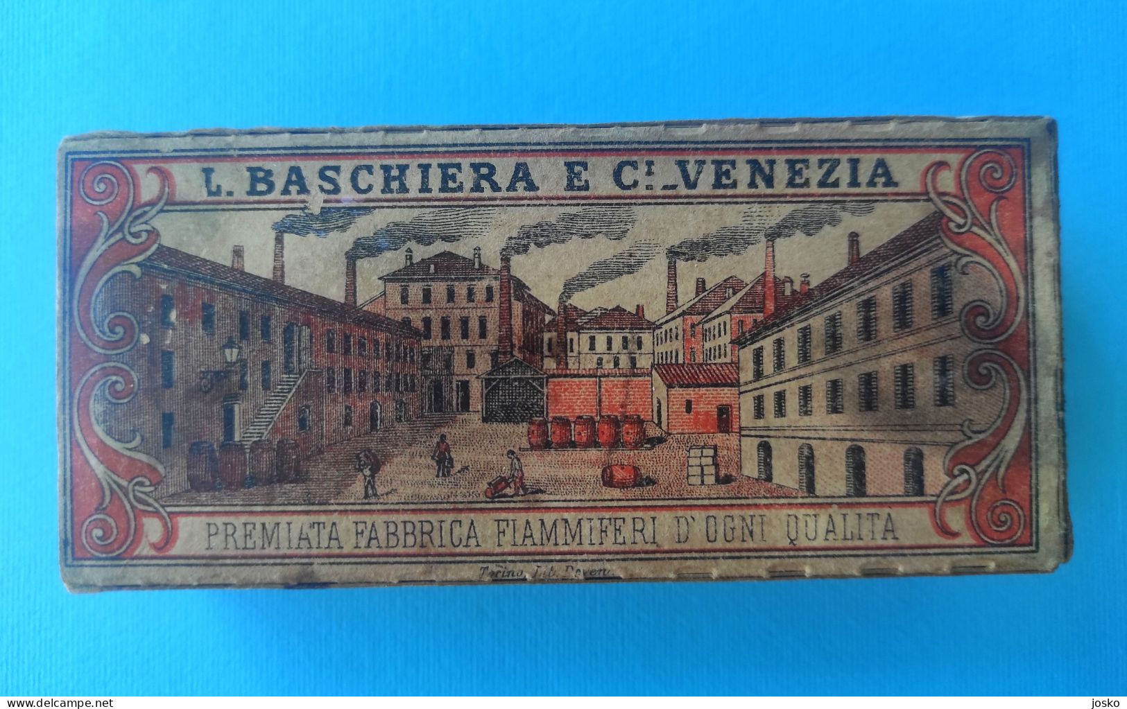 L. BASCHIERA E CI VENEZIA Italy Beautifull Old LITHO Kitchen Matchbox Matches Scatola Di Fiammiferi Italia Venice Italie - Cajas De Cerillas (fósforos)