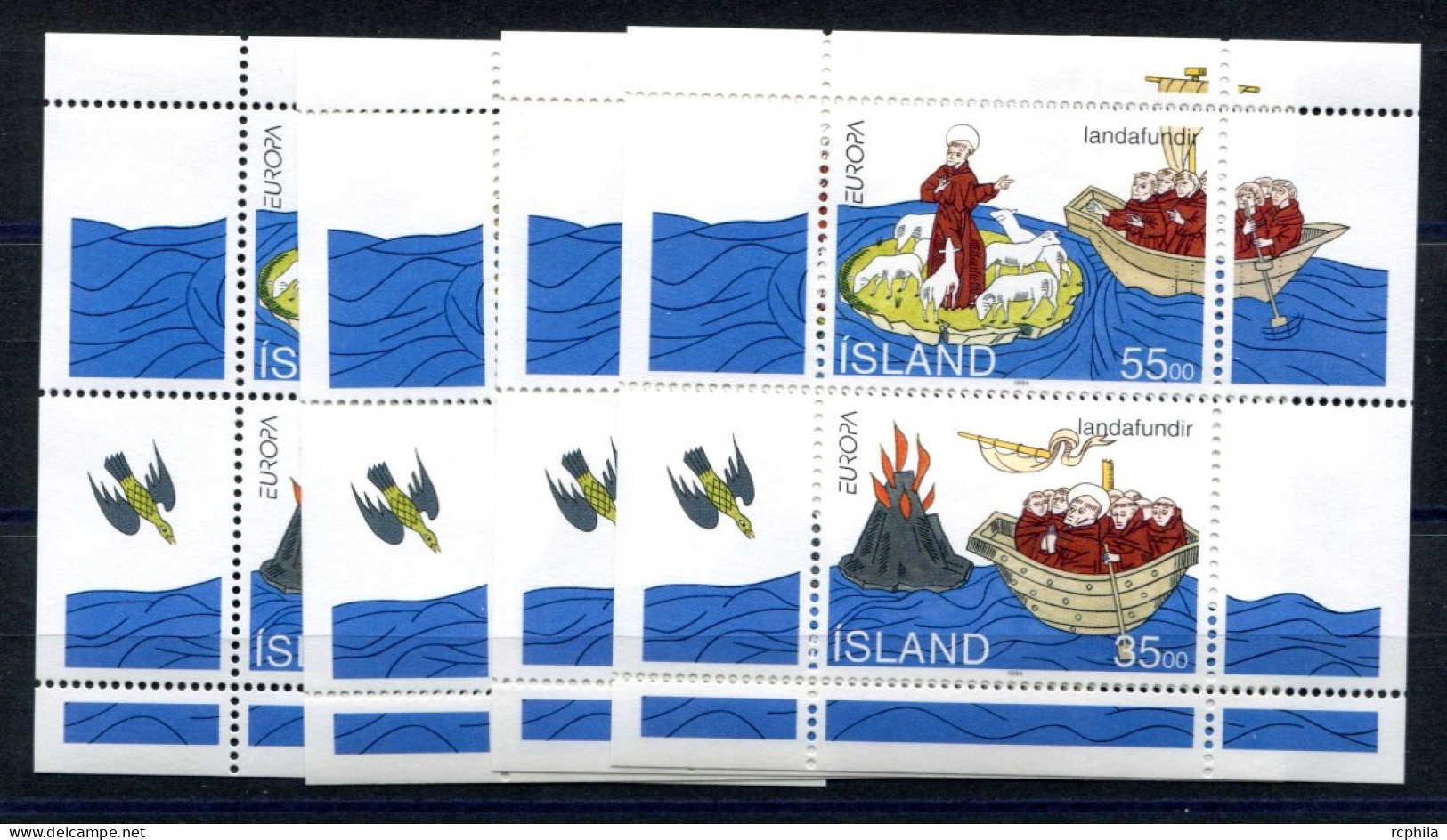 RC 27524 ISLANDE COTE 20€ BLOC N° 15 X 4 Ex EUROPA 1994 L'EUROPE ET LES DECOUVERTES NEUF ** MNH TB - 1994