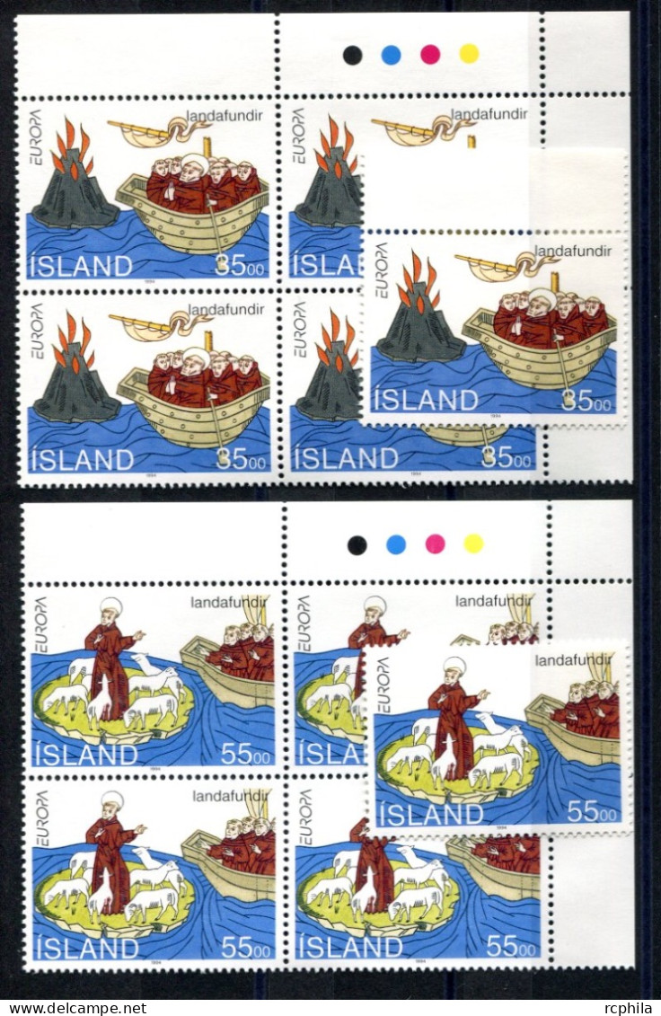 RC 27525 ISLANDE COTE 22,50€ BLOC N° 753 / 754 X 5 Ex EUROPA 1994 L'EUROPE ET LES DECOUVERTES NEUF ** MNH TB - 1994