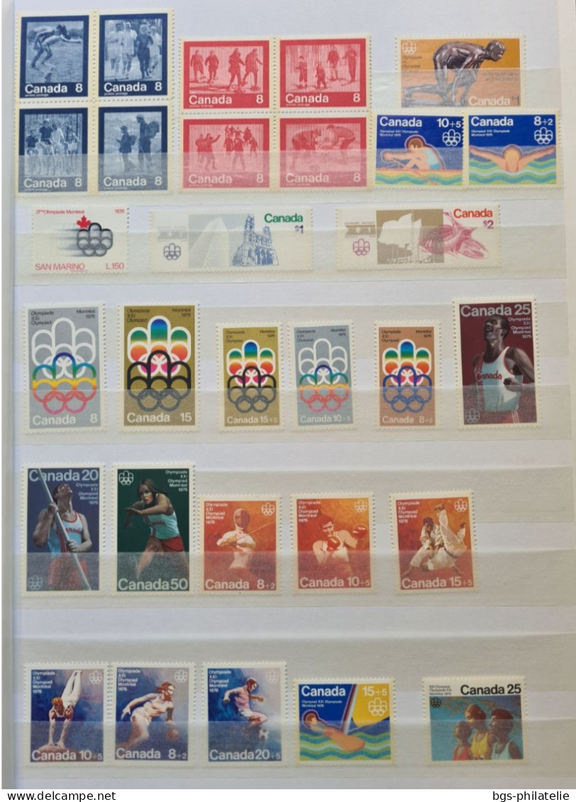 Collection de timbres sur le thème des JEUX OLYMPIQUES.