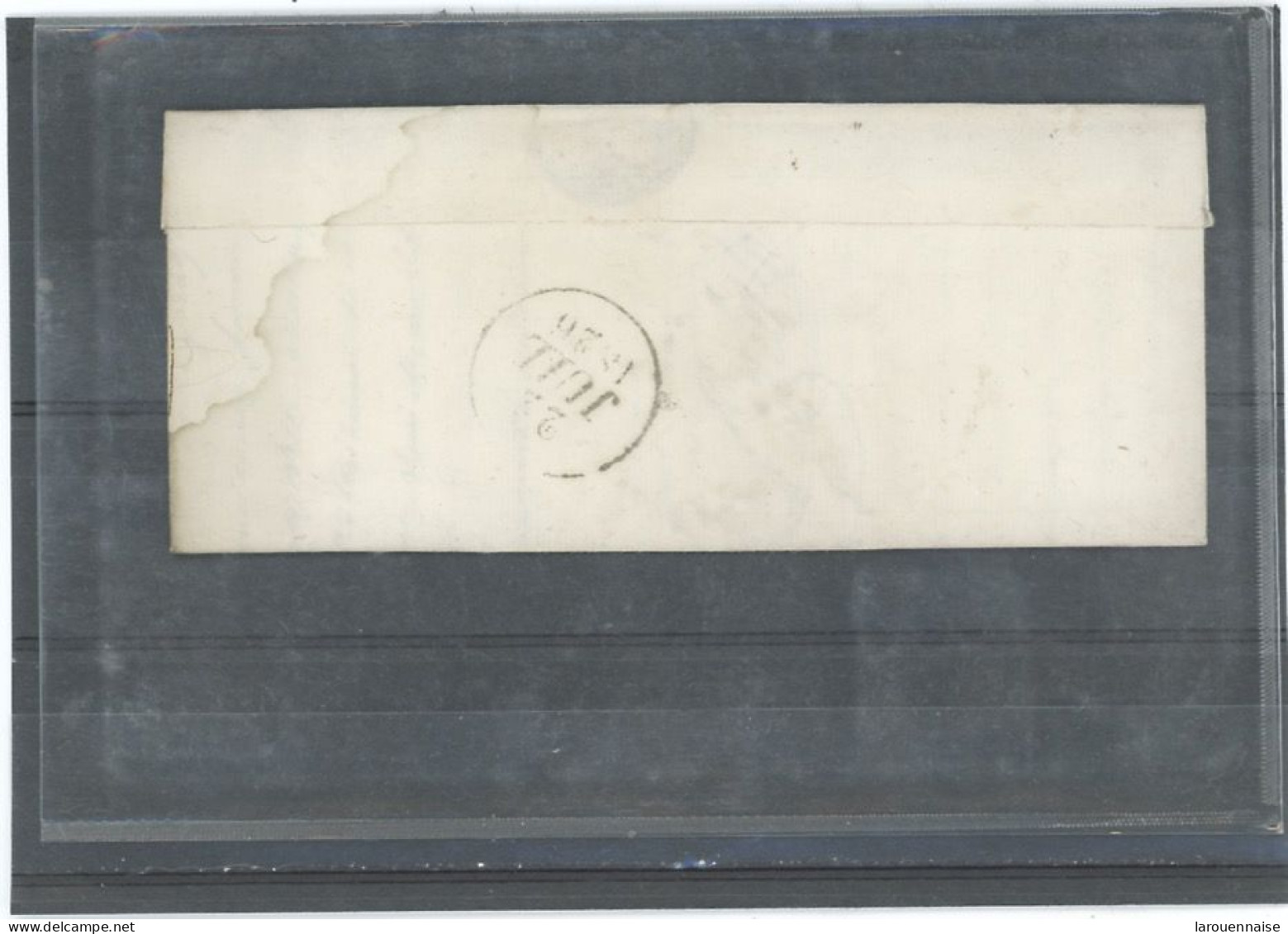 38- DÔLE-LAC POUR BESANÇON EN PORT DÛ-GRIFFE NOIRE ,21x12 -38 /DÔLE  TAXE MANUSCRITE 2 -DATEUR 22 JUIL 1826 AU VERSO - 1801-1848: Precursores XIX