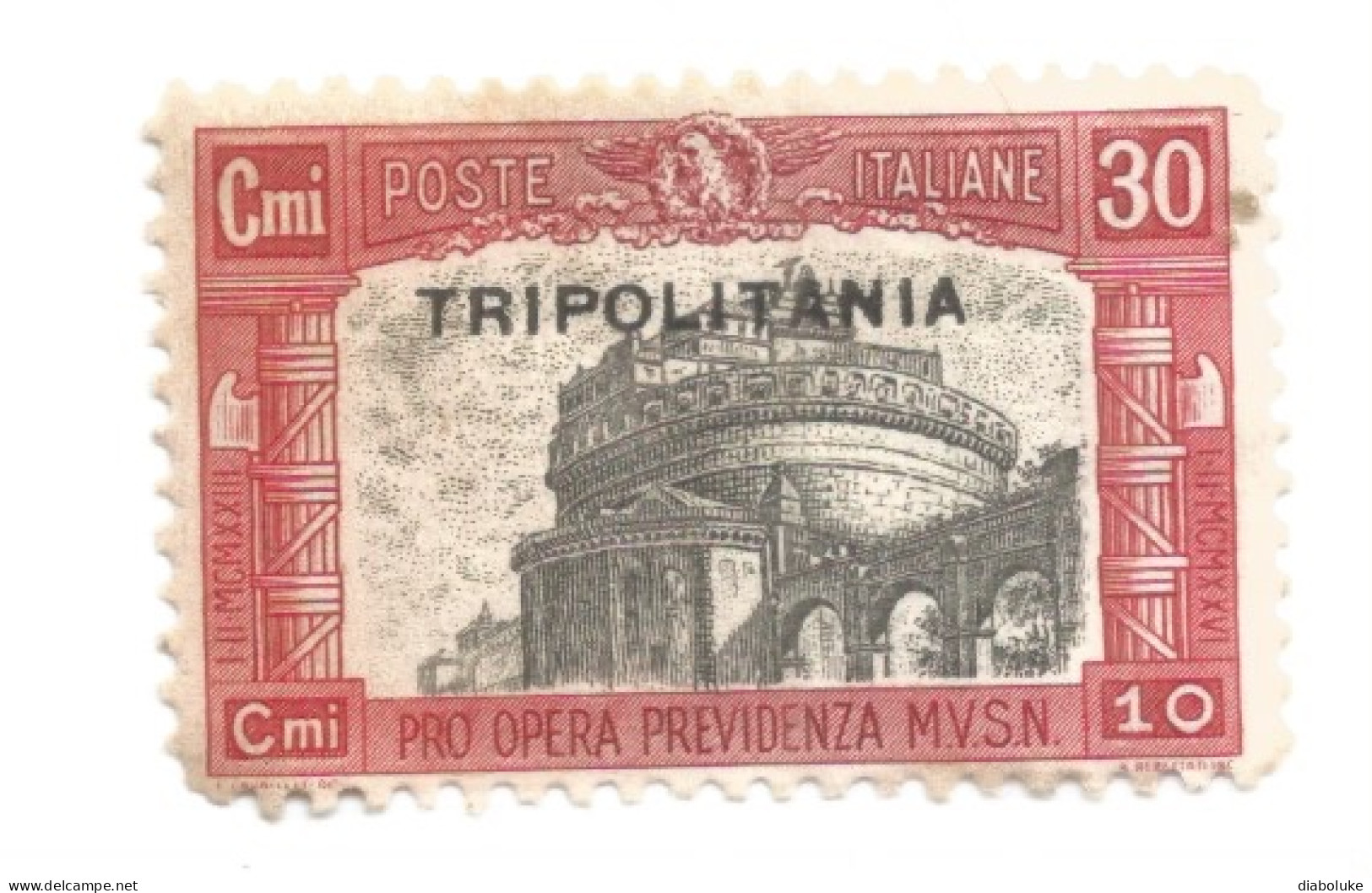 (COLONIE E POSSEDIMENTI) 1934, TRIPOLITANIA, MILIZIA II, 30+10c - 1 Francobollo Usato (CAT. SASSONE N.50) - Tripolitania