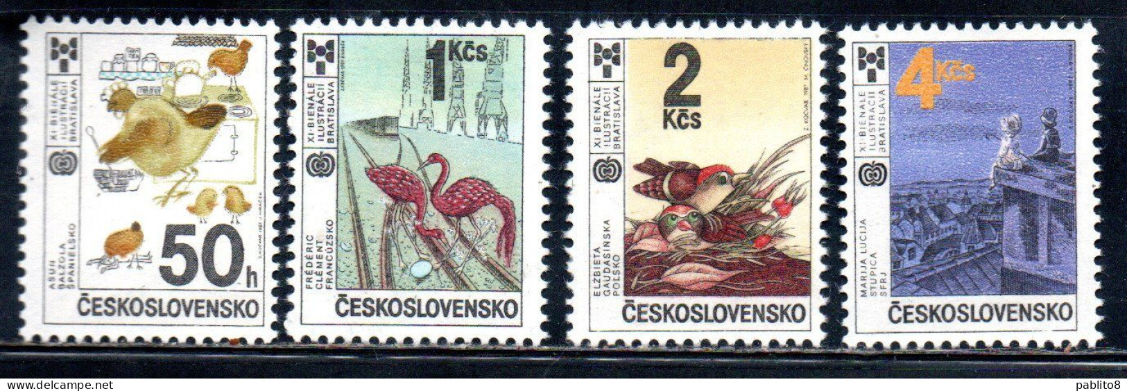 CZECHOSLOVAKIA CESKOSLOVENSKO CECOSLOVACCHIA 1987 BIENNALE OF ILLUSTRATIONS CHILDREN AWARD-WINNING COMPLETE SET MNH - Nuovi