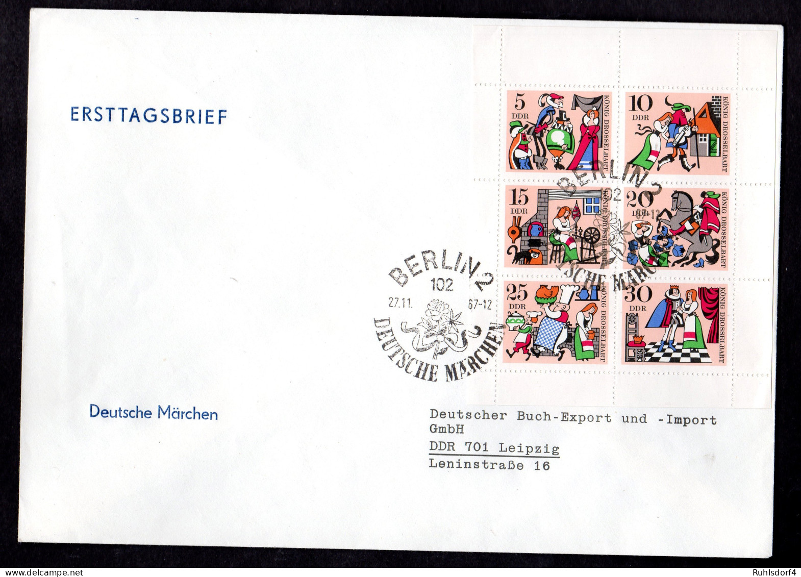 DDR, FDC  Kleinbogen "König Drosselbart" - Other & Unclassified