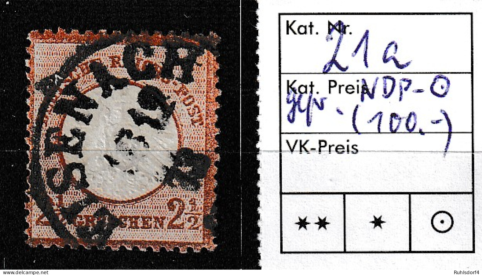 Brustschild Nr. 21a,  NDP-Stempel Eisenach, Geprüft - Andere & Zonder Classificatie