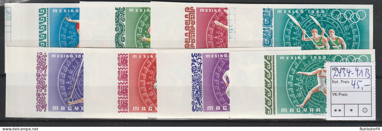 Ungarn, Olympiade 1968, Geschnitten (2434-41 B), Postfrisch ** - Sonstige & Ohne Zuordnung