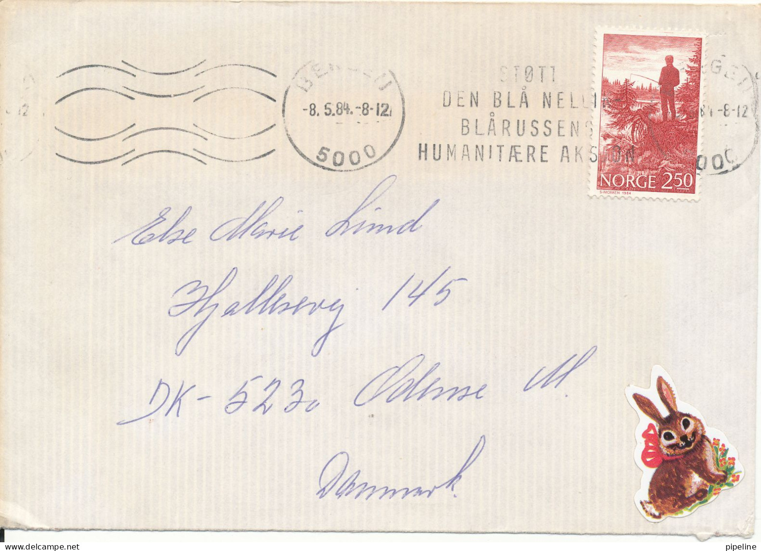 Norway Cover Sent To Denmark Bergen 8-5-1984 Single Franked - Briefe U. Dokumente