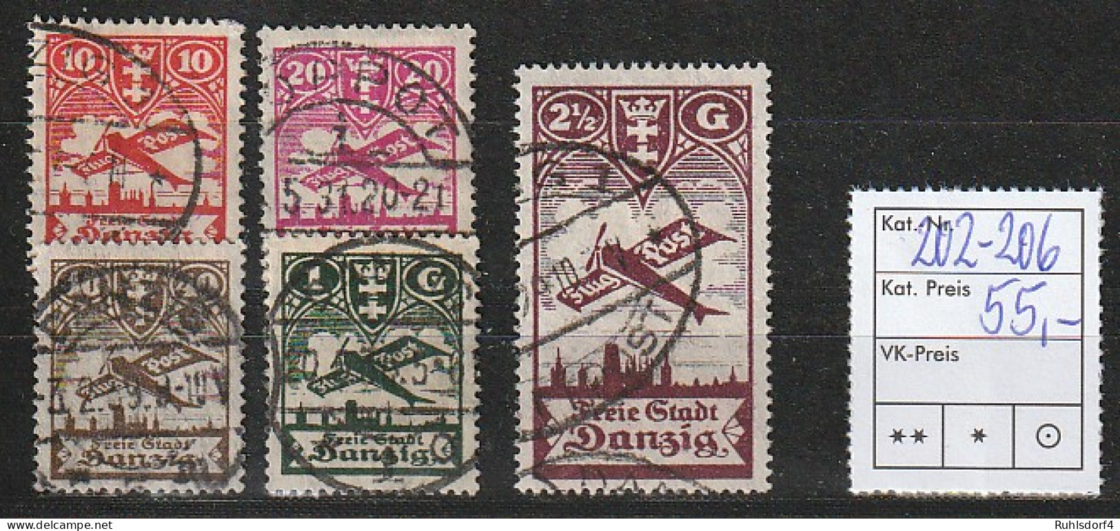 Danzig: Flugpostsatz 1924, Gest. - Other & Unclassified