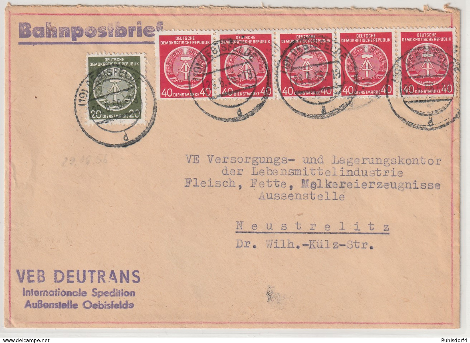 Bahnpostbrief Mit 5er-Streifen Der Nr. 12 + ZuF - Other & Unclassified