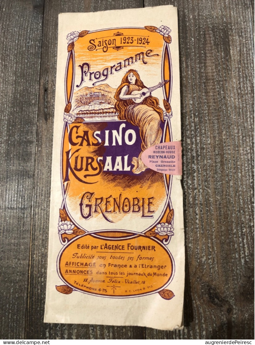 Programme Du Casino Kursall De Grenoble 1923-24 - Programmi