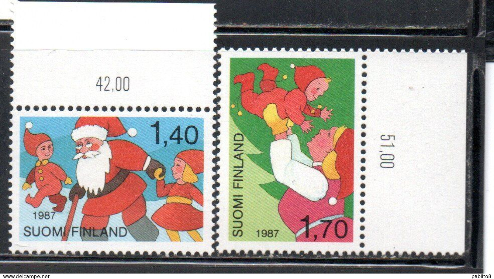 SUOMI FINLAND FINLANDIA FINLANDE 1987 CHRISTMAS NATALE NOEL WEIHNACHTEN NAVIDAD COMPLETE SET SERIE COMPLETA MNH - Unused Stamps