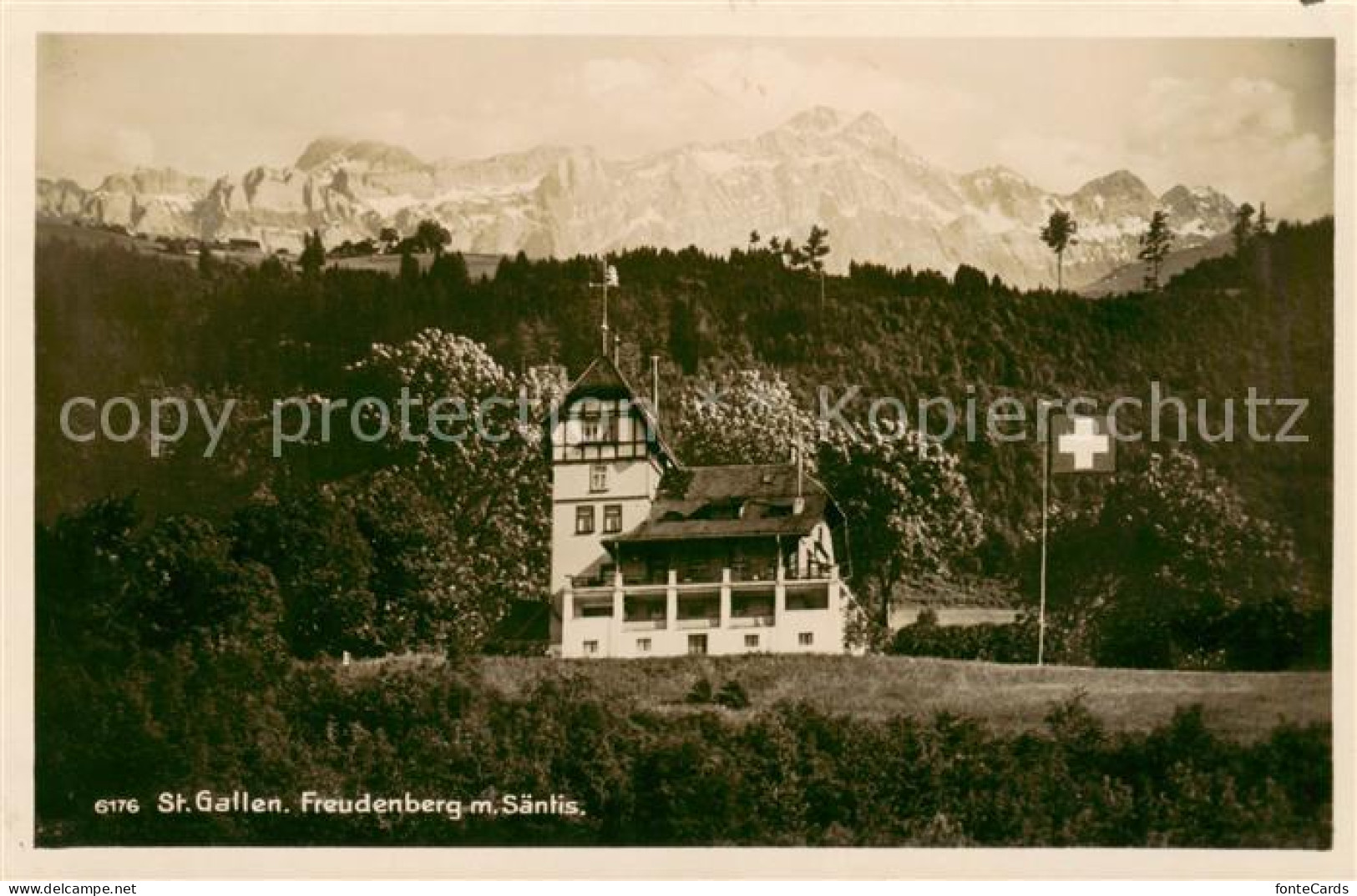 13802241 St Gallen SG Freudenberg Mit Saentis Appenzeller Alpen Handdruck St Gal - Andere & Zonder Classificatie