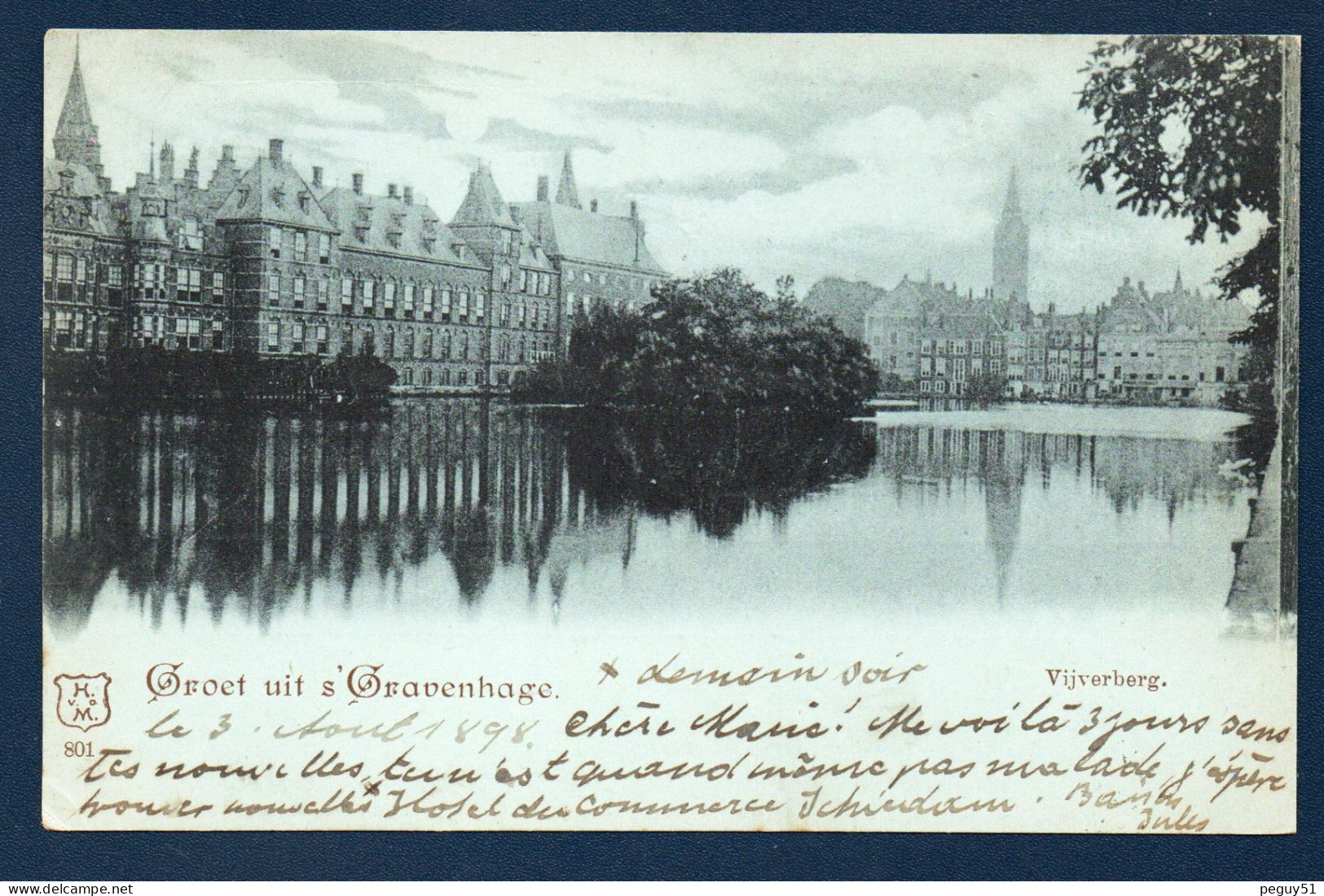 Groet Uit 's-Gravenhage. Vijverberg. Binnenhof. Hofvijer. Bâtiments Du Parlement Sur Le Lac Hofvijver. 1898 - Den Haag ('s-Gravenhage)