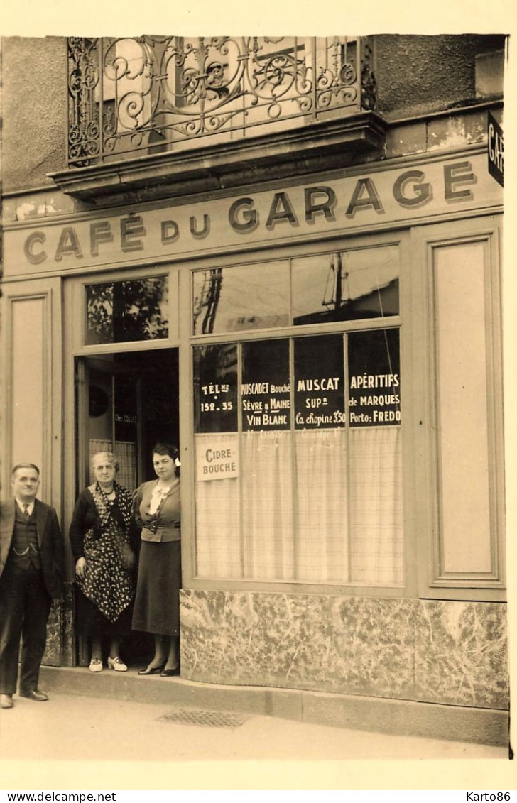 Nantes * RARE Carte Photo * Café Du Garage , Chez COLLET * Muscadet Sèvre Et Maine , Apéritifs , Muscat , Cidre - Nantes