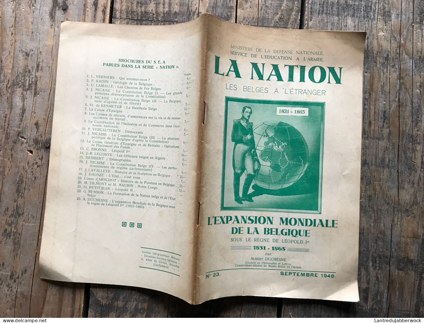 DUCHESNE L'expansion Mondiale De La Belgique Sous Le Règne De Léopold 1er 1831 1865 Revue LA NATION 23 1948 Régionalisme - Belgique