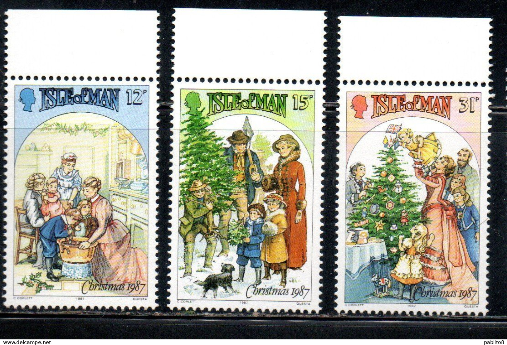 ISOLA DI MAN ISLE OF MAN 1987 CHRISTMAS NATALE NOEL WEIHNACHTEN NAVIDAD COMPLETE SET SERIE COMPLETA MNH - Isle Of Man