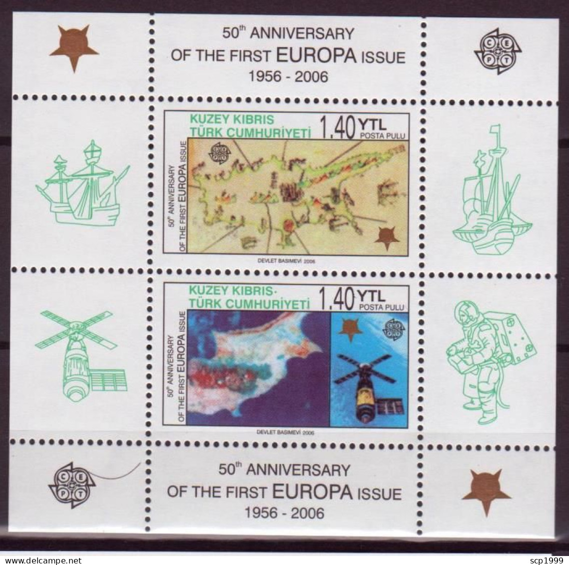 Cyprus Turkey 2006 - Europa 50 Years Stamps S/S MNH - Ungebraucht