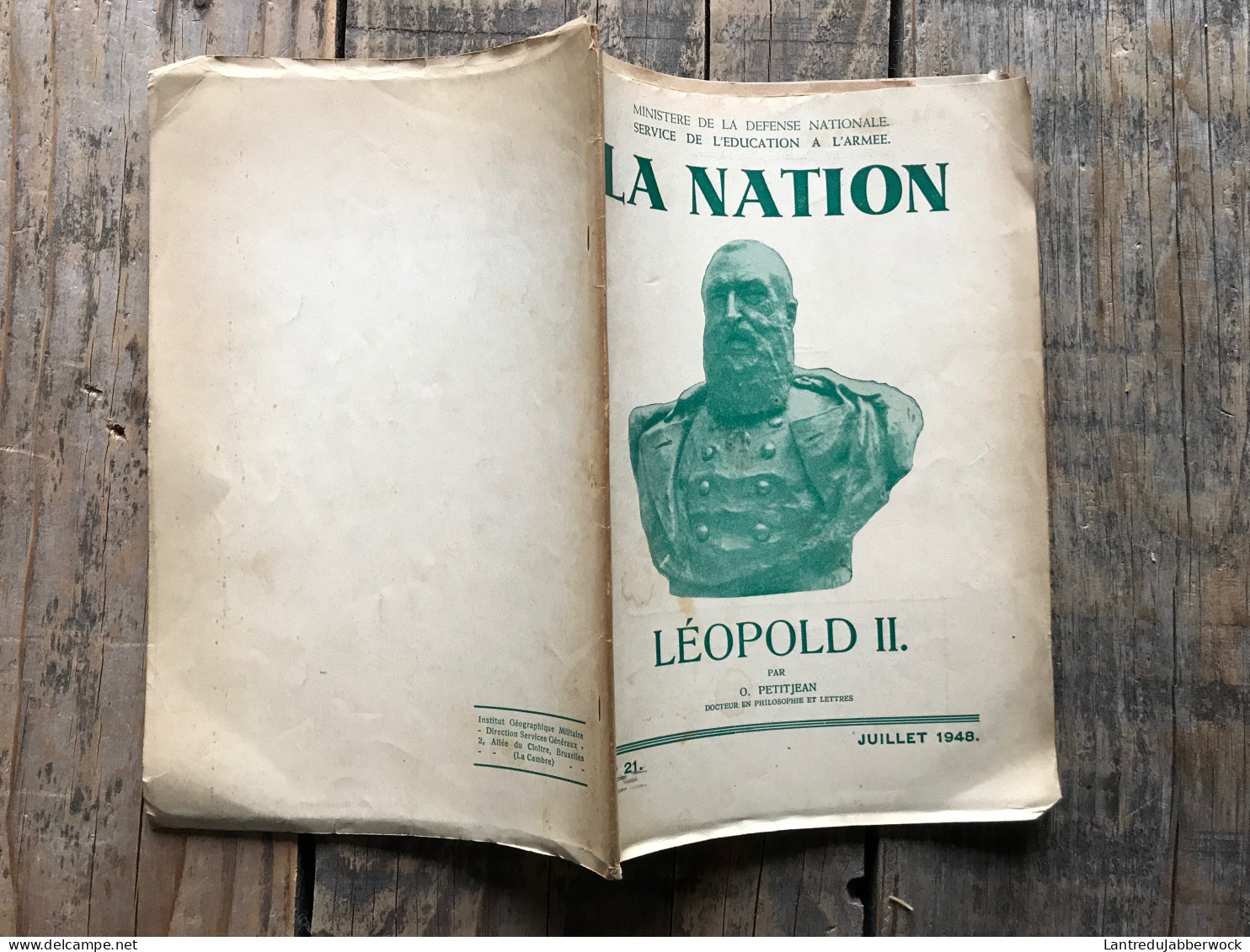 PETITJEAN Léopold II Revue LA NATION Régionalisme Stanley Congo Belge Service De L'éducation à L'armée Défense Nationale - Belgique