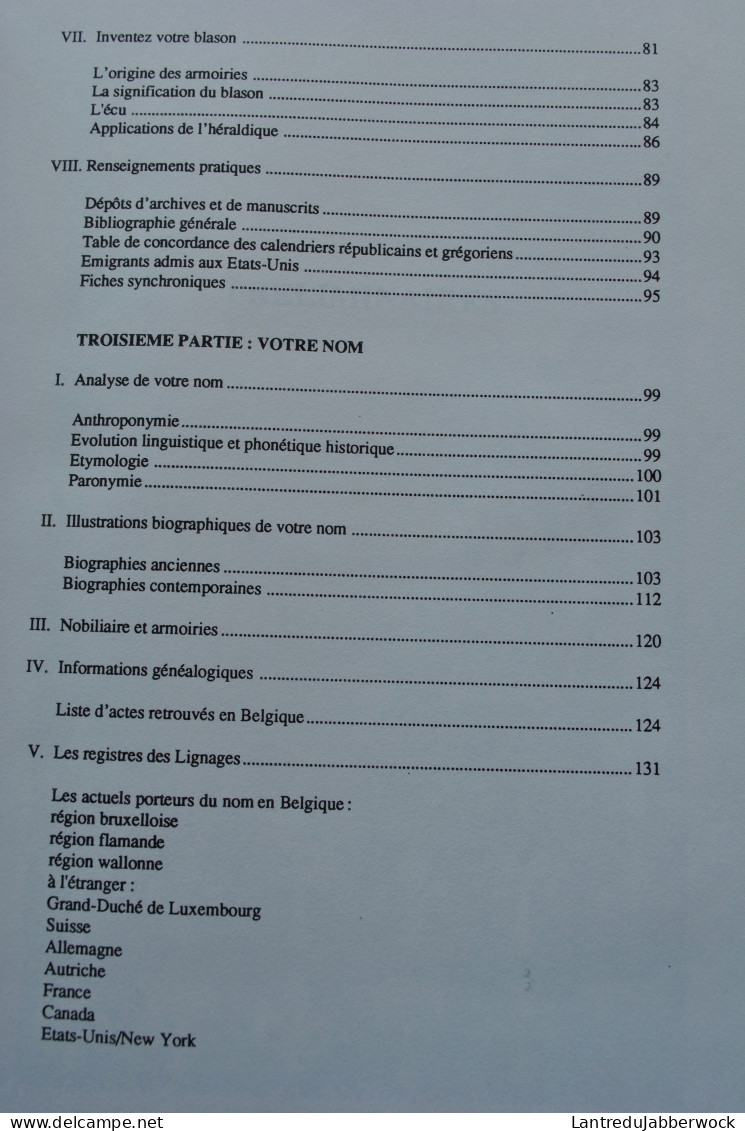 Le livre des lignages LEFEVRE de Belgique France Suisse Luxembourg Généalogie TL Régionalisme Lefebvre Lefever Lefevere 