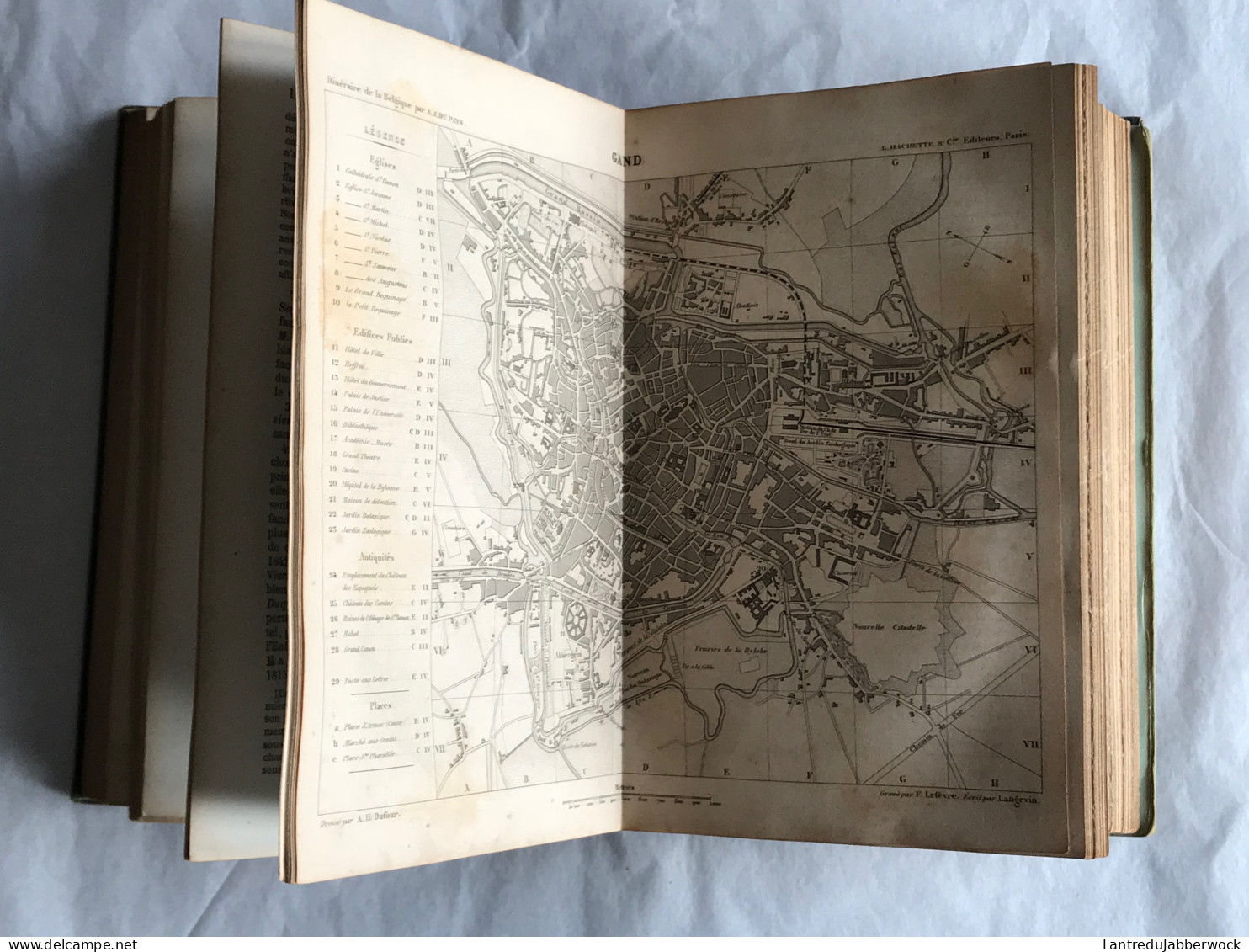 DU PAYS Itinéraire descriptif historique artistique et industriel de la Belgique Guide Joanne 1863 Chemin de fer + CARTE