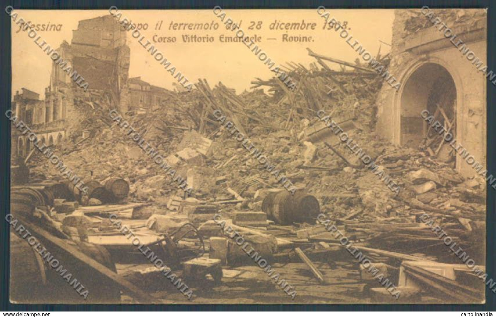 Messina Terremoto Città Corso Vittorio Emanuele Cartolina ZB9785 - Messina