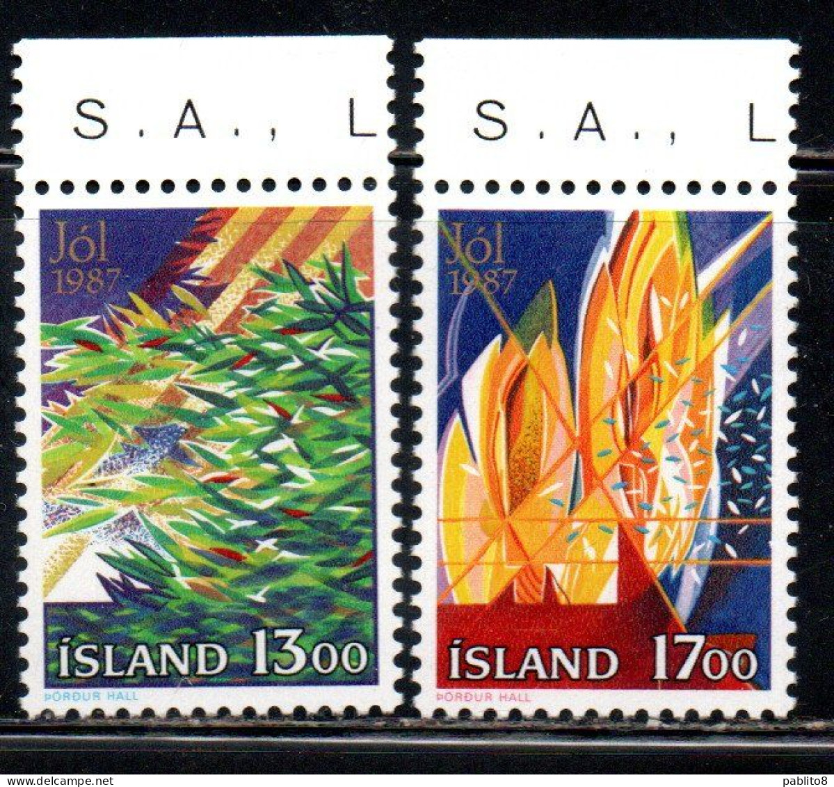 ISLANDA ICELAND ISLANDE ISLAND 1987 CHRISTMAS NATALE NOEL WEIHNACHTEN NAVIDAD JOL COMPLETE SET SERIE COMPLETA MNH - Unused Stamps