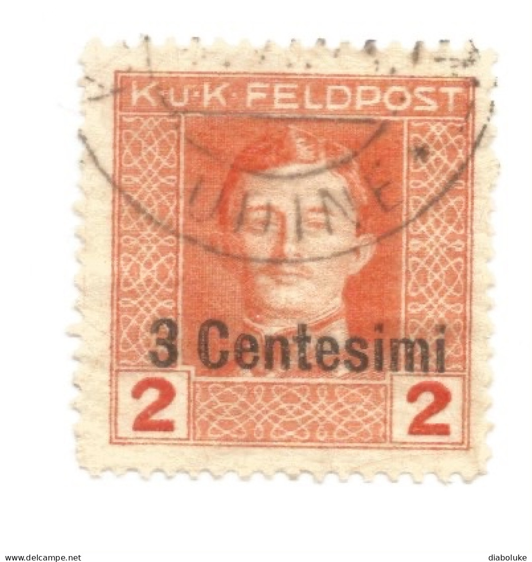 (COLONIE E POSSEDIMENTI) 1918, FRIULI VENETO, SOPRASTAMPATI, 3c SU 2h - 1 Francobollo Usato (CAT. SASSONE N.2) - Oostenrijkse Bezetting