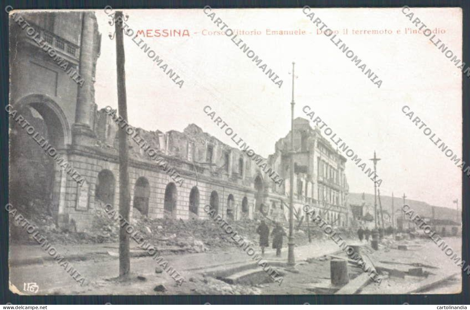 Messina Terremoto Città Corso Vittorio Emanuele Cartolina ZB9819 - Messina