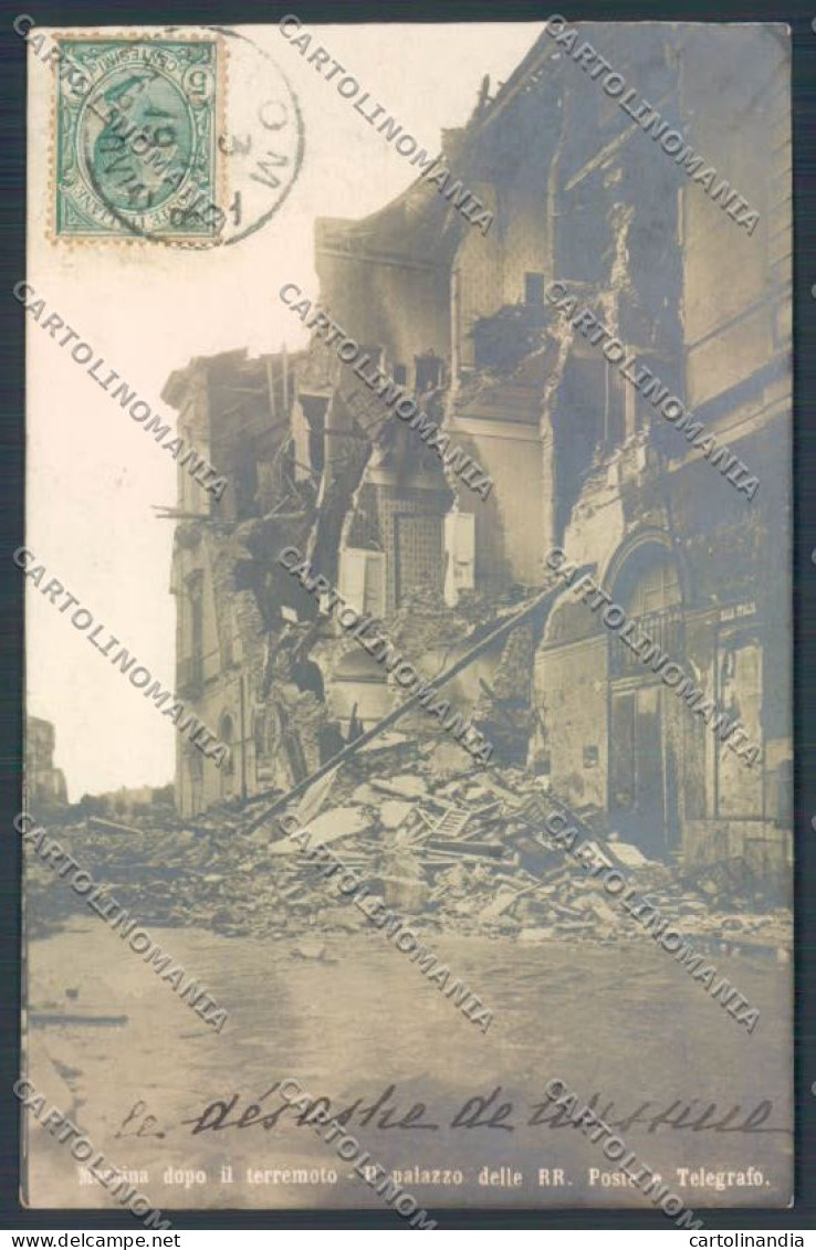 Messina Terremoto Città Poste Foto Cartolina ZB9832 - Messina