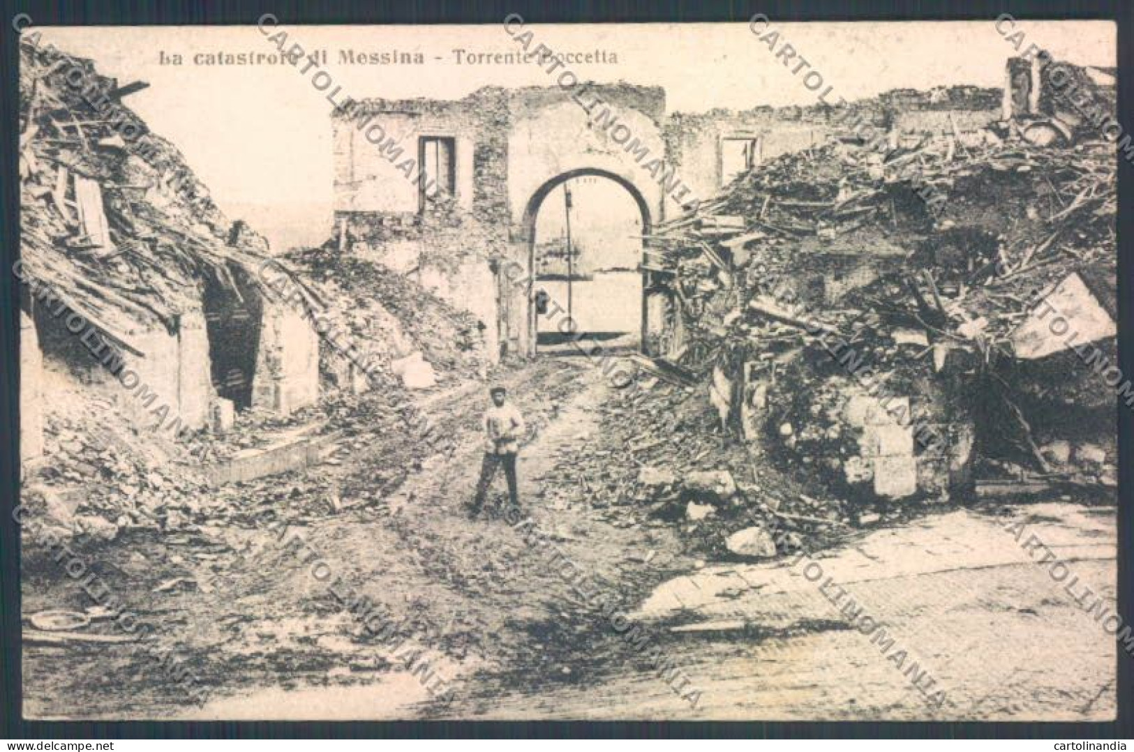 Messina Terremoto Città Torrente Boccetta Cartolina ZB9838 - Messina