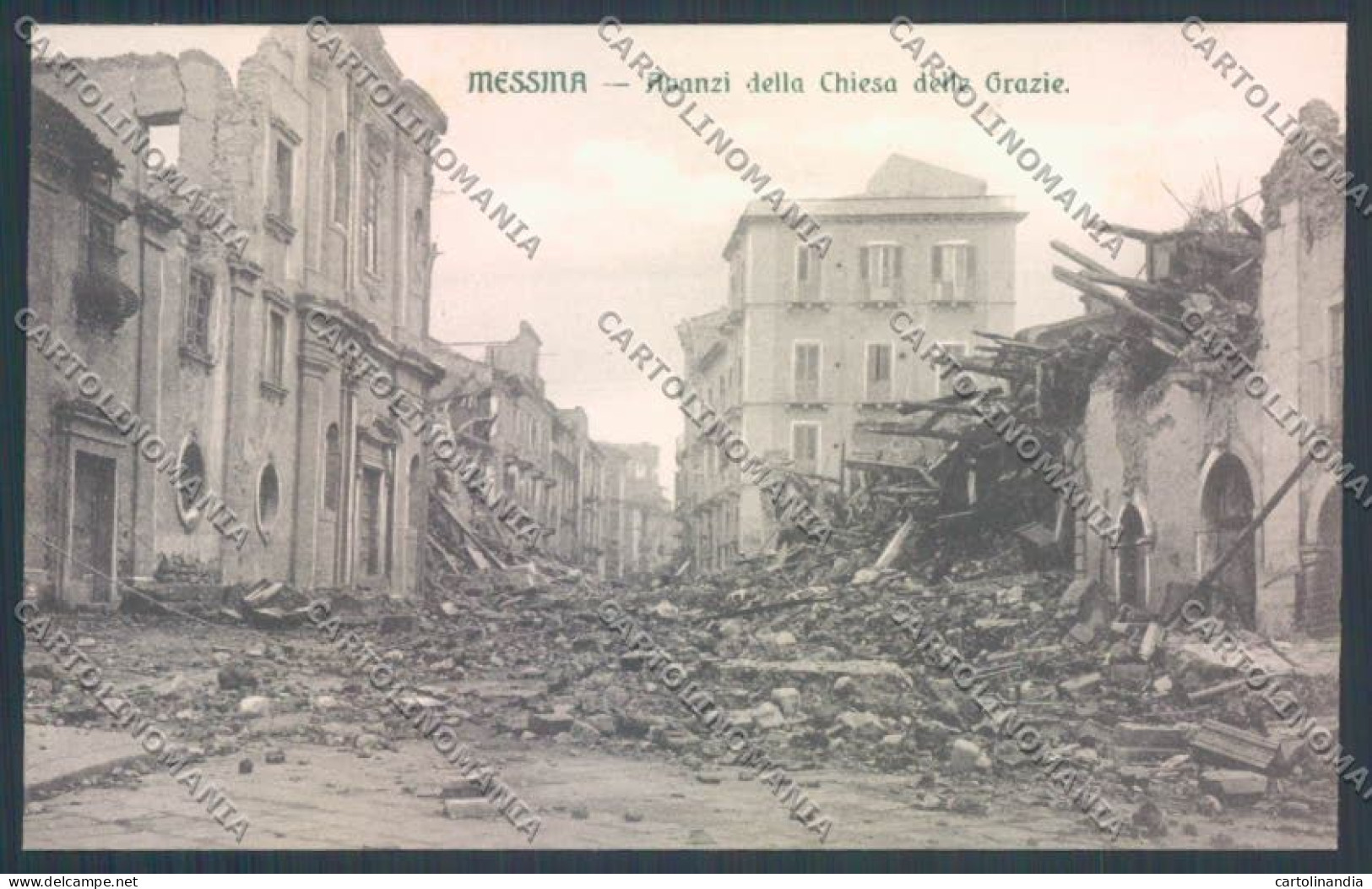 Messina Terremoto Città Chiesa Grazie Cartolina ZB9843 - Messina