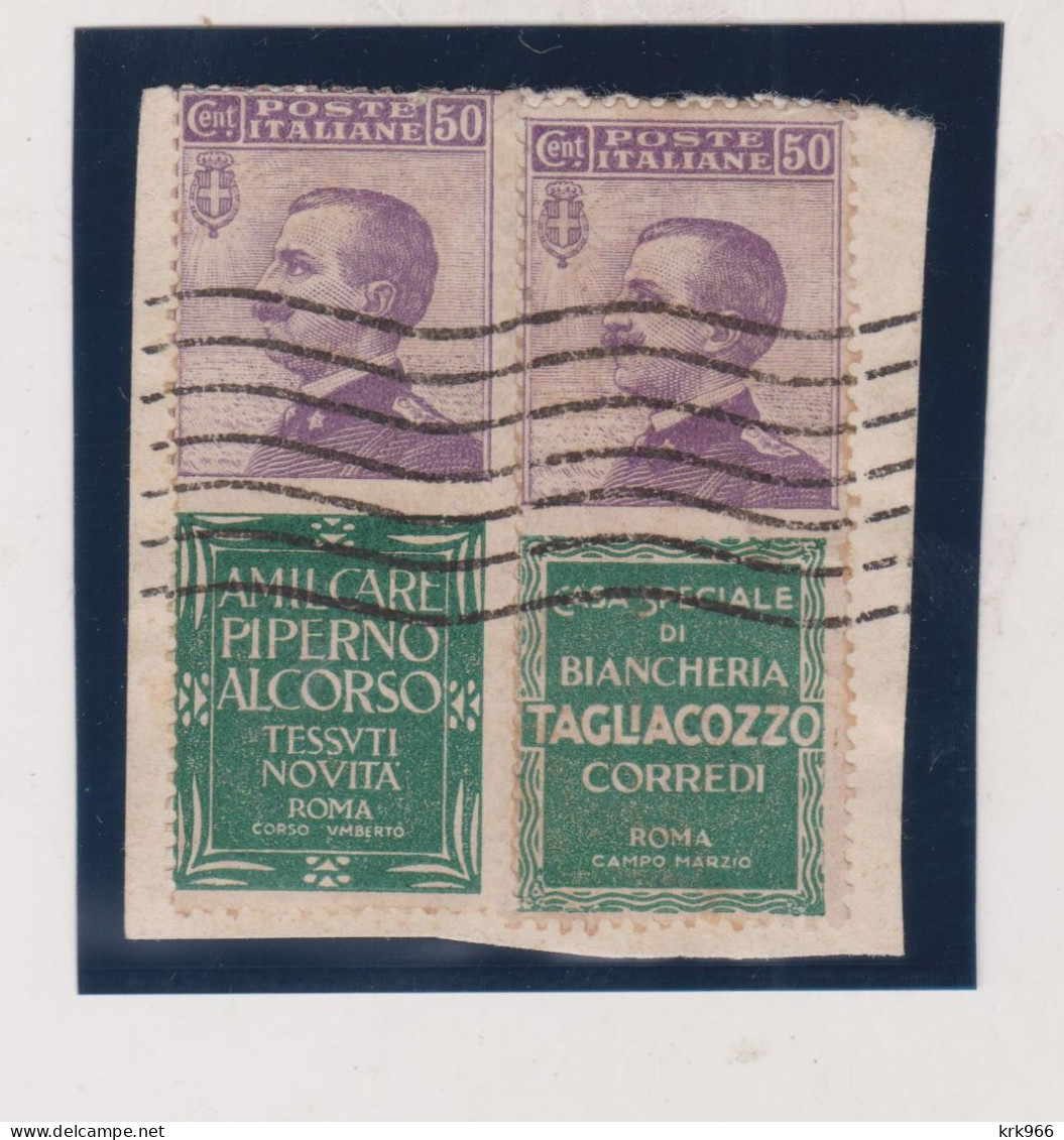 ITALY 1924 1925 PUBBLICITARIO Nice  Stamps Used On Piece Publicity - Publicity