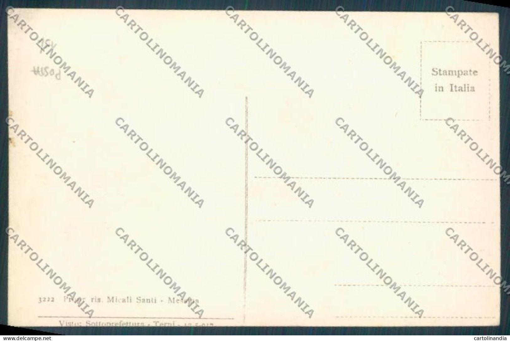 Messina Terremoto Città Poste Cartolina ZB9857 - Messina