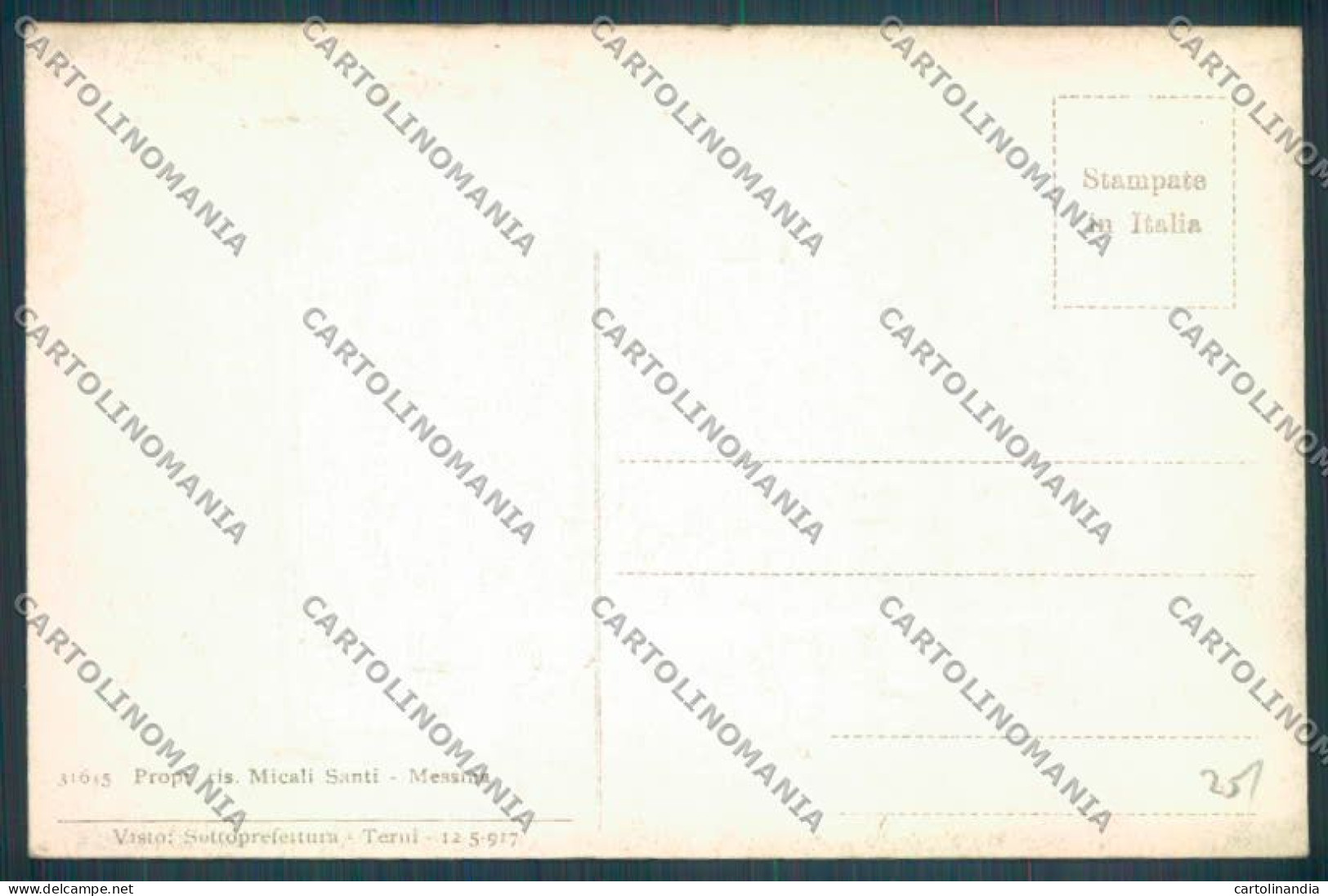 Messina Terremoto Città Cartolina ZB9871 - Messina