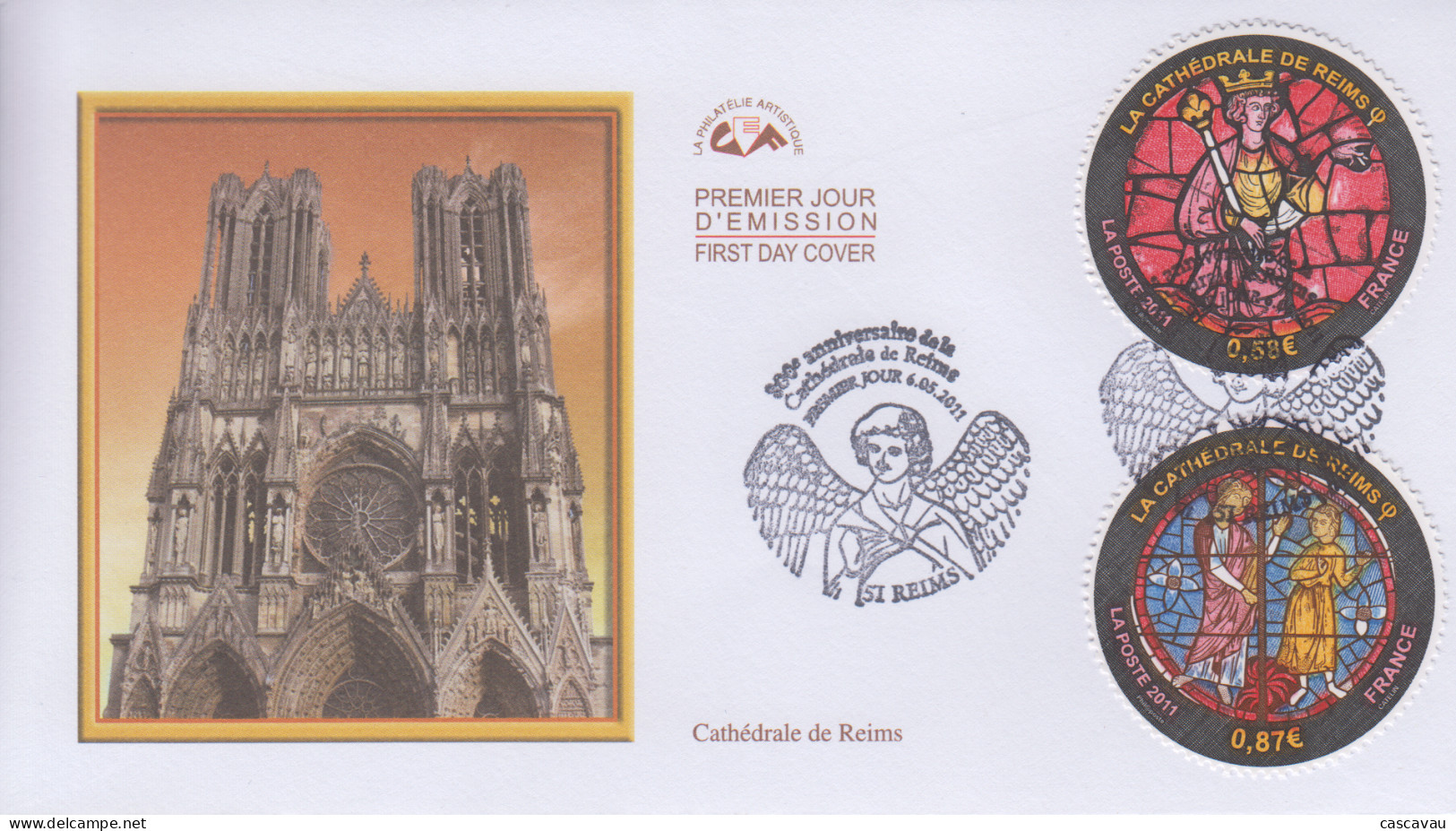 Enveloppe   FDC  1er   Jour   FRANCE    Cathédrale  De  REIMS    2011 - 2010-2019