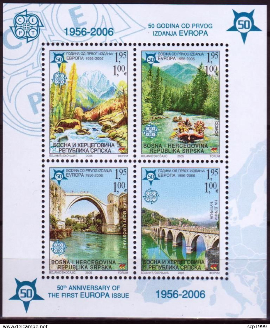 Bosnia And Herzegovina 2006 - Europa 50 Years, Rivers Stamps S/S MNH - Bosnien-Herzegowina