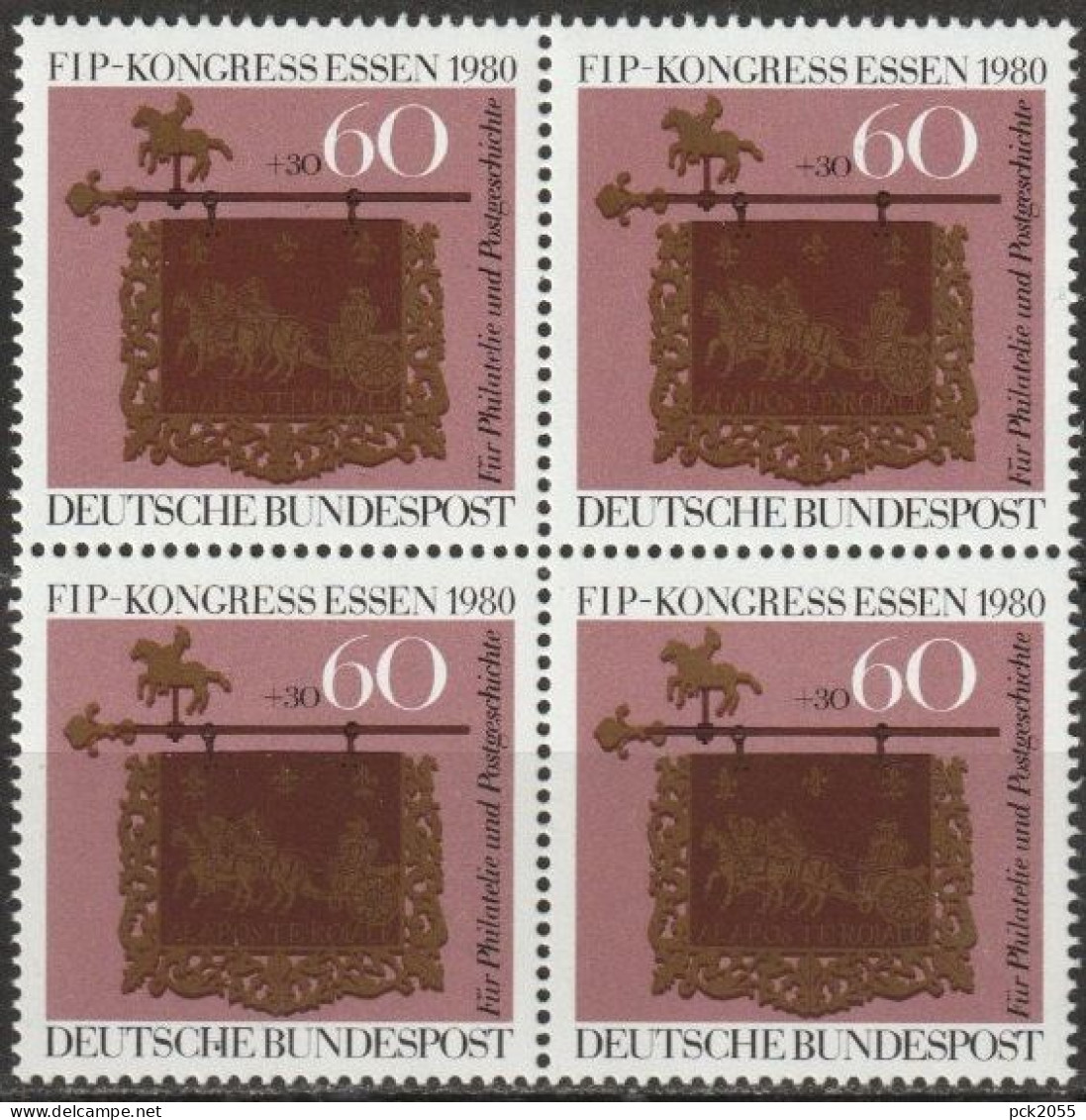 BRD 1980 MiNr.1065  4er Block ** Postfrisch Kongress FIP Essen ( 6795 ) - Unused Stamps