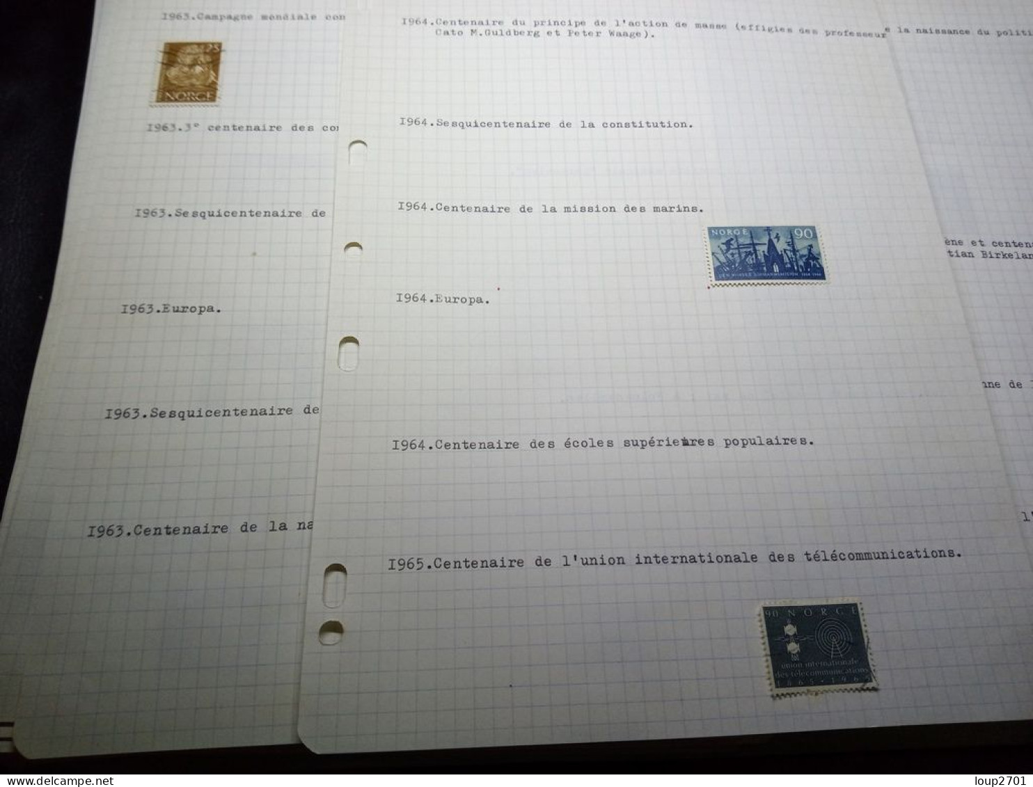 DM928 GROS LOT FEUILLES LIECHTENSTEIN ET NORVEGE N / O A TRIER COTE++ DEPART 10€