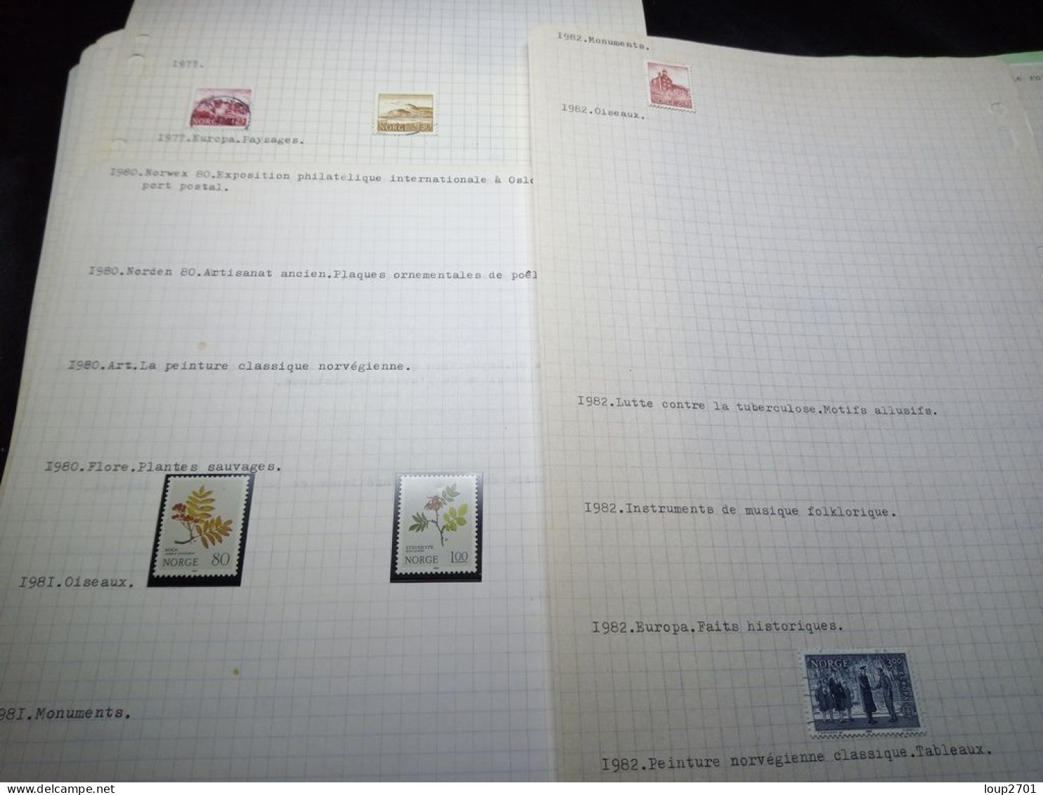 DM928 GROS LOT FEUILLES LIECHTENSTEIN ET NORVEGE N / O A TRIER COTE++ DEPART 10€