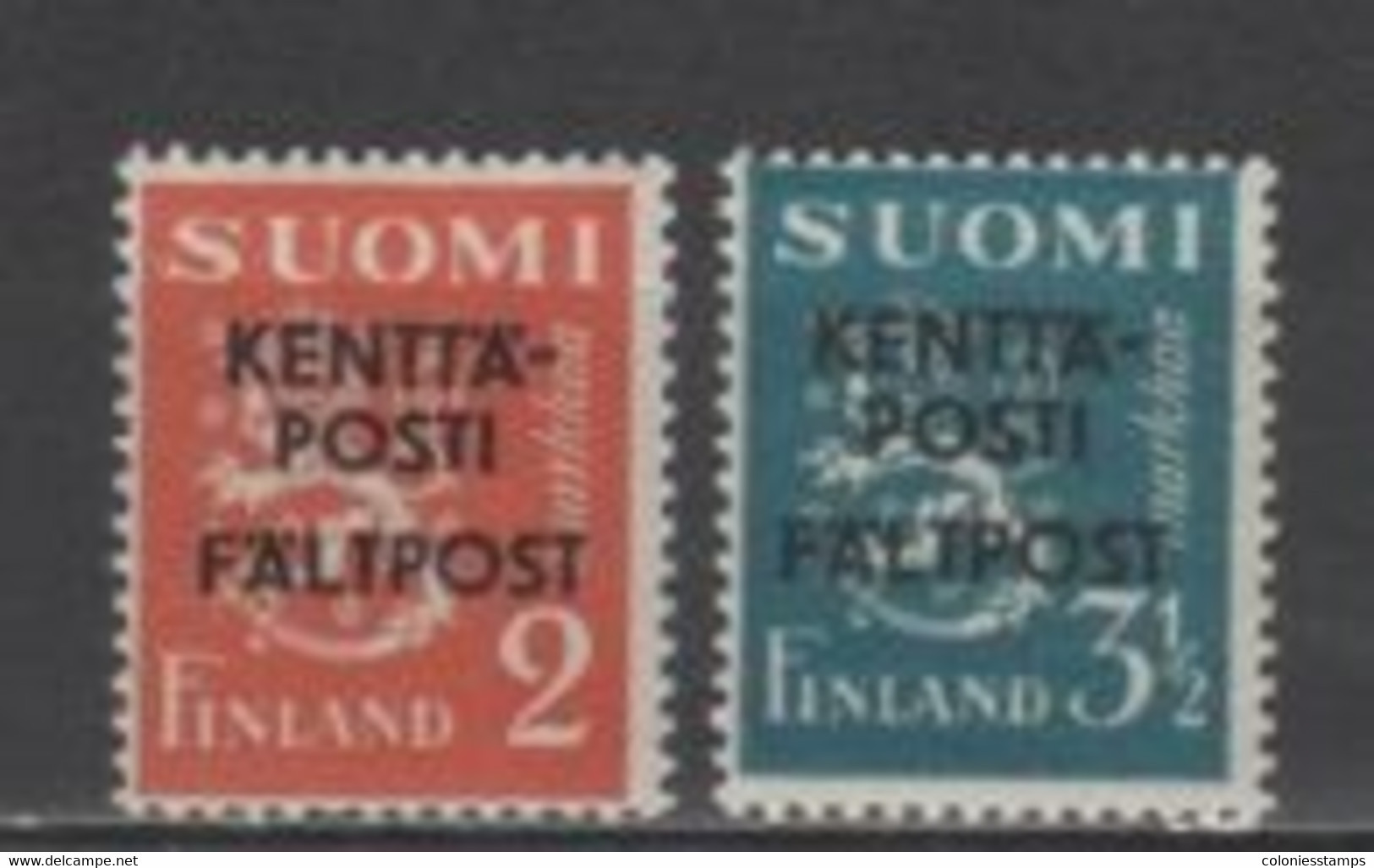 (S1582) FINLAND, 1943 (Military Stamp). Complete Set. Mi ## M4-M5. MNH** - Military / Militaires / Militair