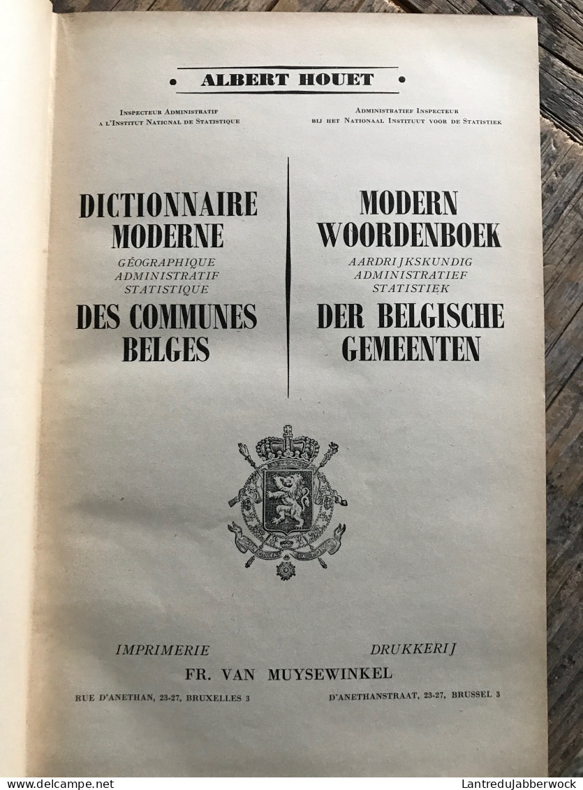 A HOUET Dictionnaire Moderne Des Communes Belges Modern Woordenboek Der Belgische Gemeeten Régionalisme VAN MUYSEWINKEL - België