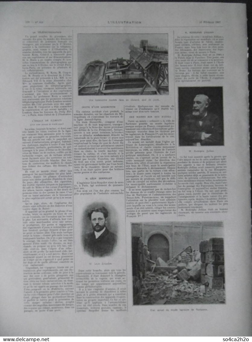 L'ILLUSTRATION N°3338 16/02/1907 L'impôt Sur Le Revenu, L'avalanche De Barèges Le Mariage De Melle Thomson - L'Illustration