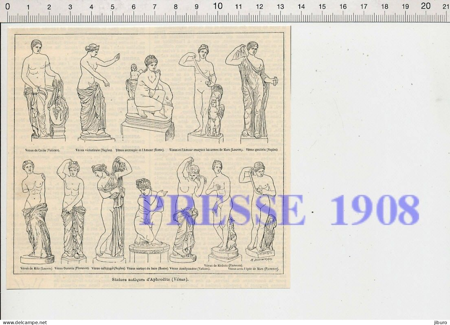 Doc Début 20° Siècle Statues Antiques D'Aphrodite (Vénus Milo Cnide Genetrix Etc ) Statue En Pierre Sculptures Sculpture - Other & Unclassified