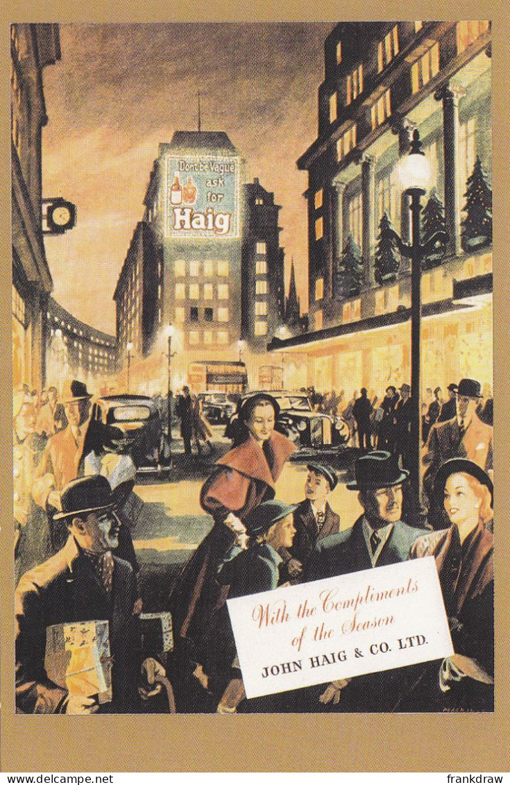 Nostalgia Postcard - Advert - John Haig Whisky, Christmas, 1952  - VG - Unclassified
