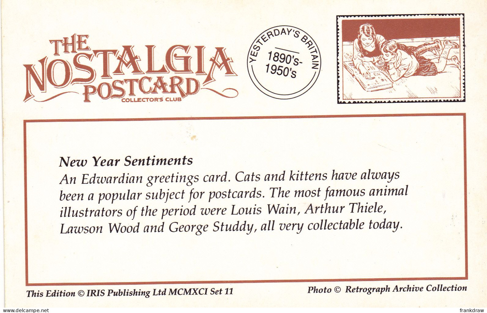 Nostalgia Postcard - New Year Sentiments (Edwardian)  - VG - Sin Clasificación