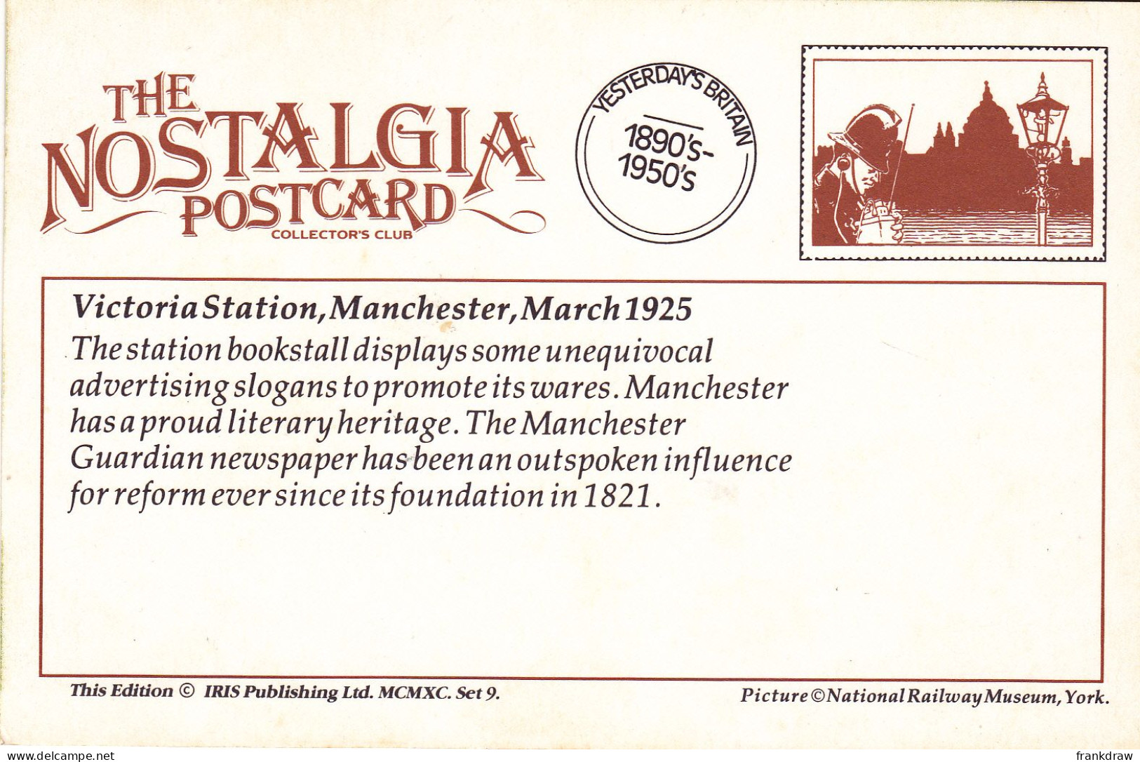Nostalgia Postcard - Victoria Station, Manchester, March 1925  - VG - Zonder Classificatie