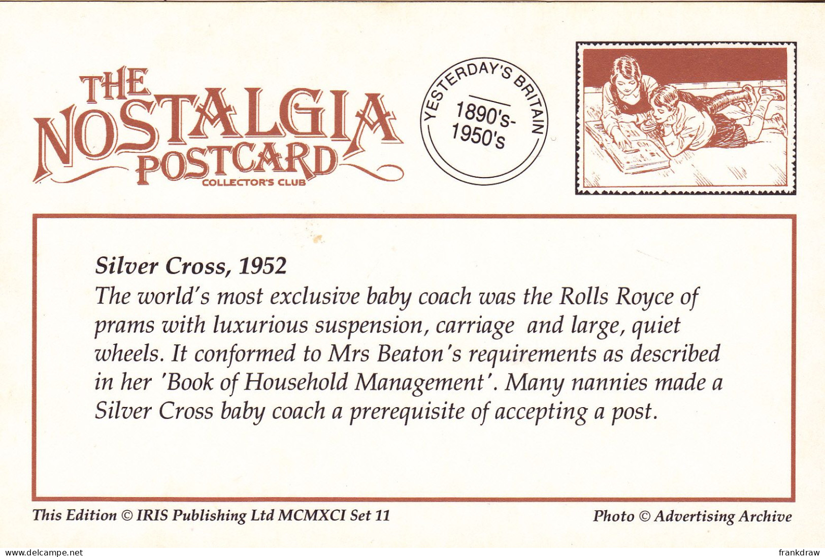 Nostalgia Postcard - Silver Cross, 1952  - VG - Sin Clasificación