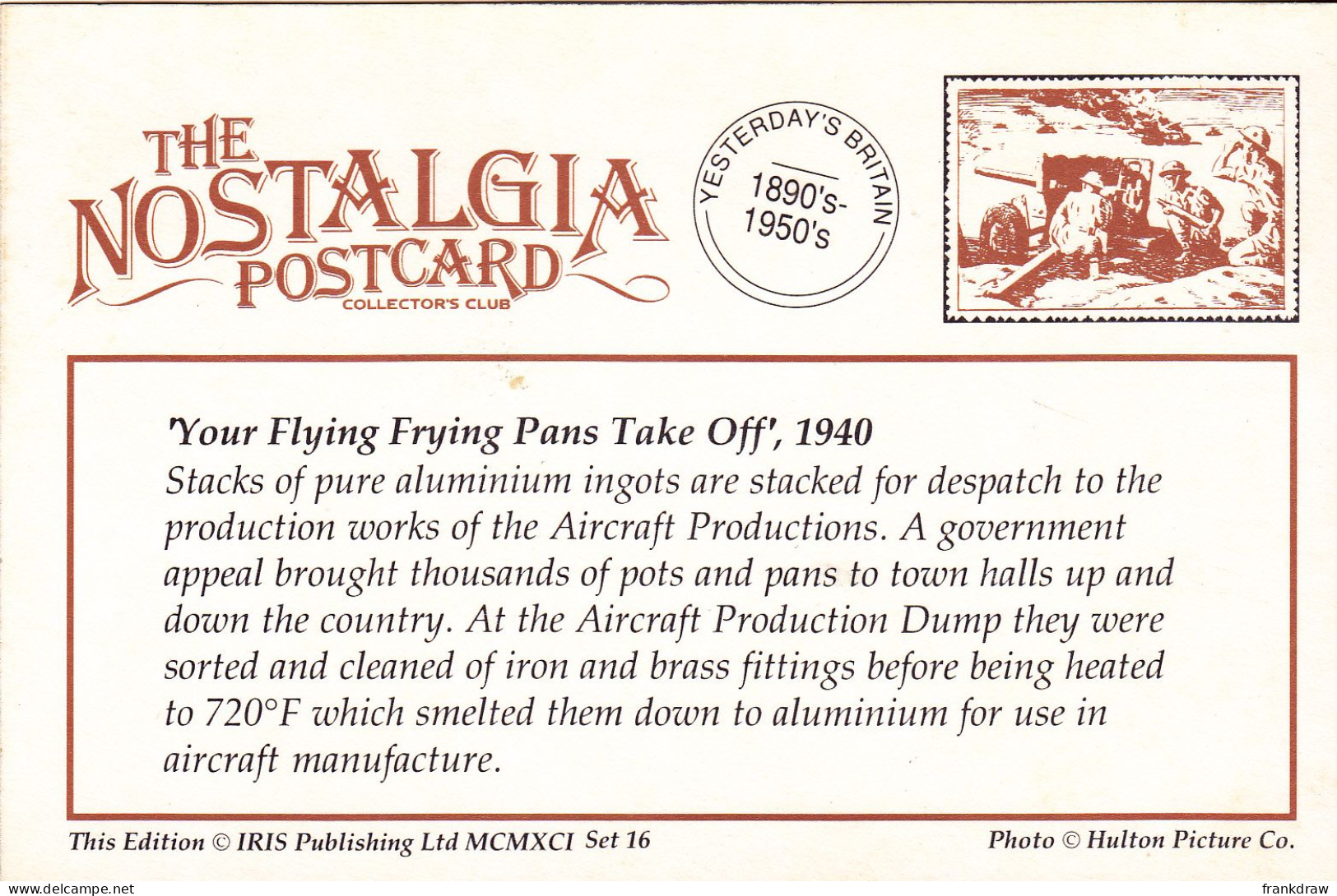 Nostalgia Postcard - 'Your Flying Pans Take Off', 1940  - VG - Ohne Zuordnung